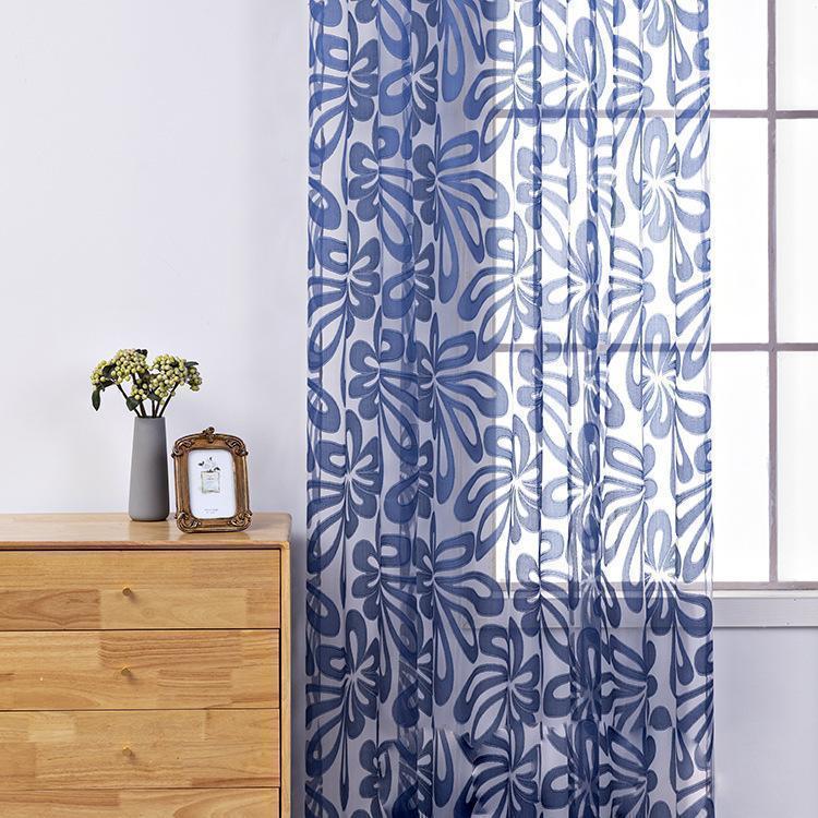 レースカーテン のれん 1枚 洗える レース カーテン 3D 紫 クリーム