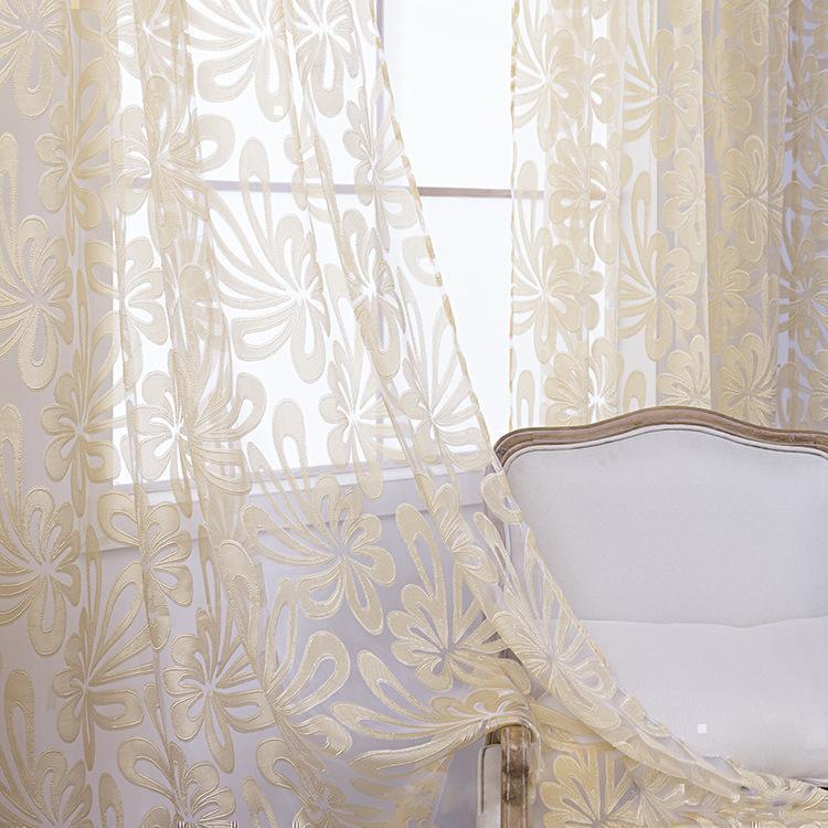 レースカーテン のれん 1枚 洗える レース カーテン 3D 紫 クリーム