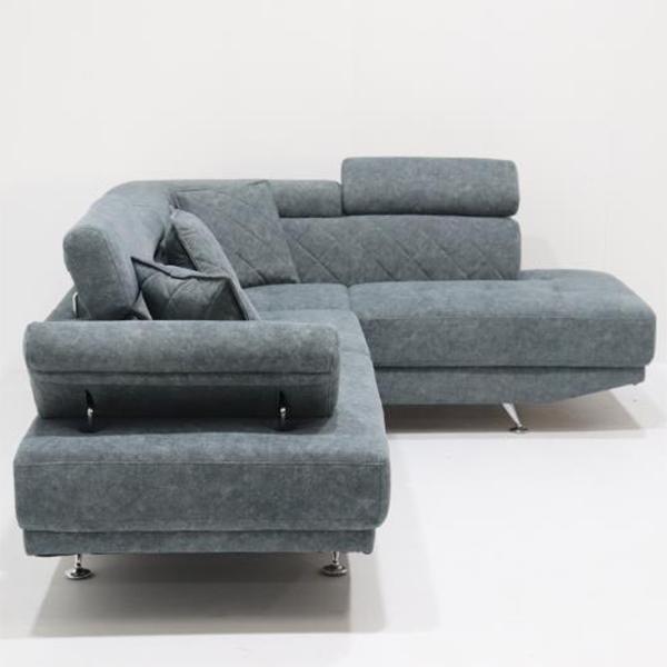 ソファー ソファ カウチソファ ごろ寝ソファ ファブリックレザー 脚付き 金属脚 シルバー グレージュ ブルーグレージュ おしゃれ シンプル 新生活 引っ越し 大川