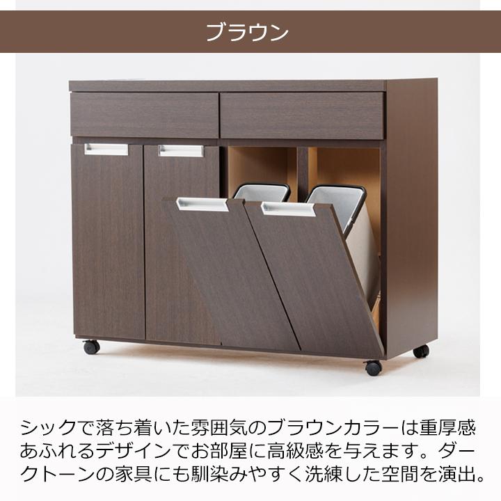 ダストボックス カップボード ダストカウンター キッチンごみ箱 ダストBOX 4分別 幅100 100の画像