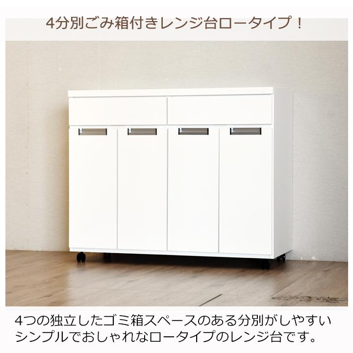 ダストボックス カップボード ダストカウンター キッチンごみ箱 ダストBOX 4分別 幅100 100の画像