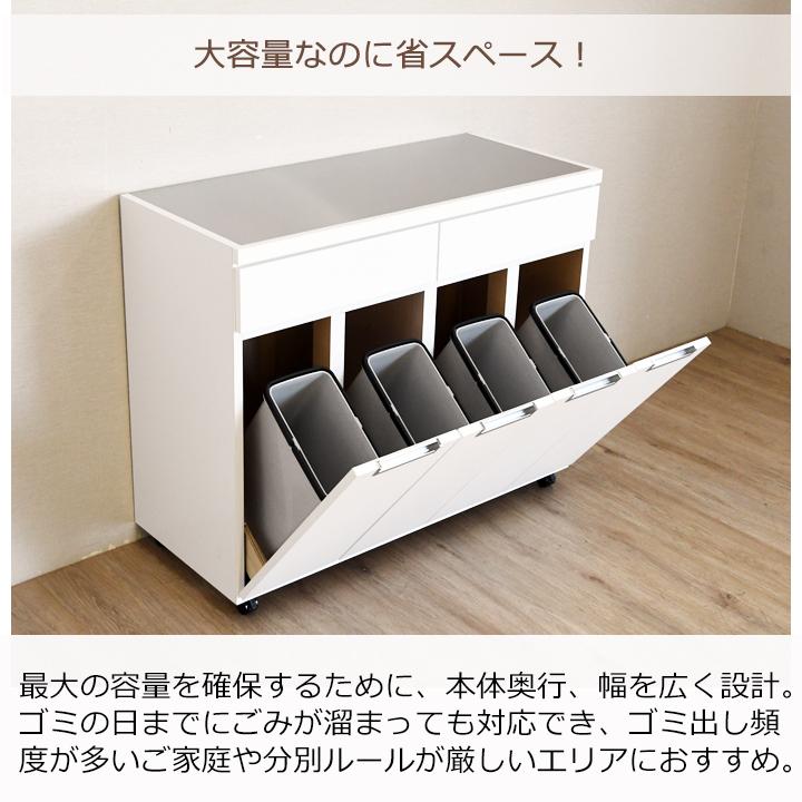 ダストボックス カップボード ダストカウンター キッチンごみ箱 ダストBOX 4分別 幅100 100の画像