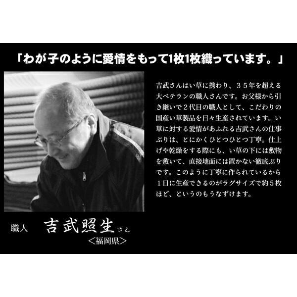 敷物 花ござ 国産 日本製 い草 モダン 京刺子 抗菌防臭 パッチワーク ベージュ/ブルー/ブラウン 江戸間 10畳 約435×352cm｜interior-more｜07