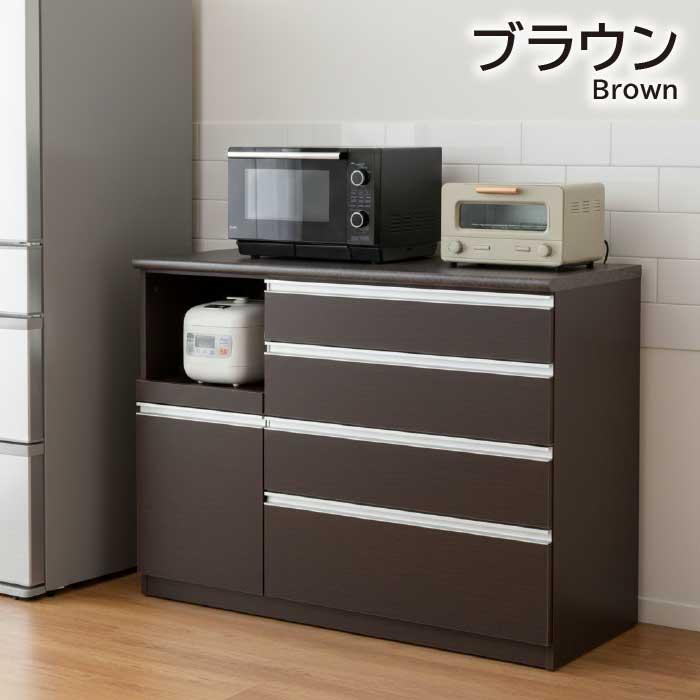 キッチンカウンター 幅120cm レンジ台 完成品 日本製 ロータイプ 食器棚 カップボード キッチン収納 シンプル 国産 消臭 防カビ 調湿 ソフトクローズ おしゃれ_4