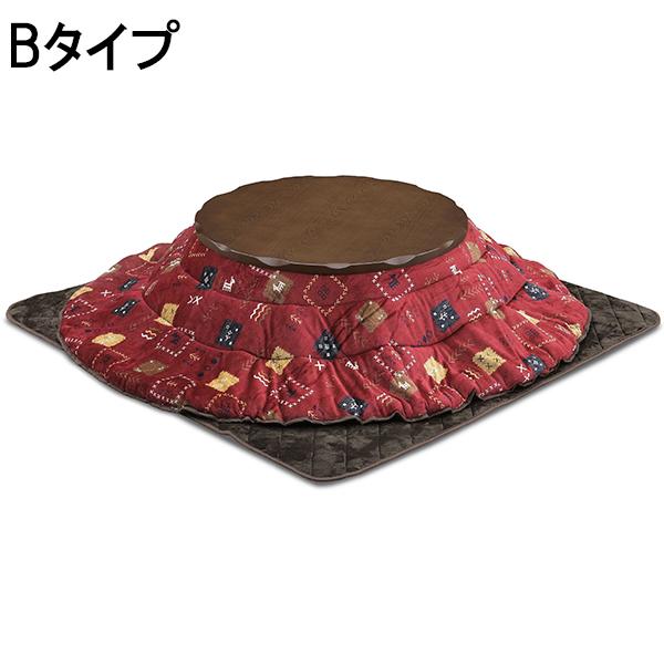 こたつセット コタツ3点 幅105cm 円形 丸型 テーブル 木製 座卓 継ぎ脚付き 継脚 家具調 ロータイプこたつ 韓国インテリア 大川_2