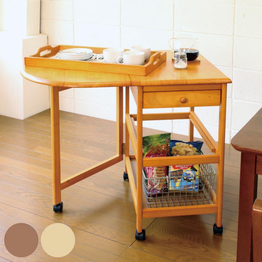 北海道民芸家具　樺無垢材　バタフライワゴン　サービスワゴン　キッチンカウンター キッチン収納を激安通販 < バタフライカウンターワゴン【clap