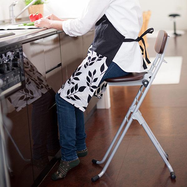 ルネセイコウ 折りたたみ椅子 2脚セット 高さ調節 6段階調節 リリィ