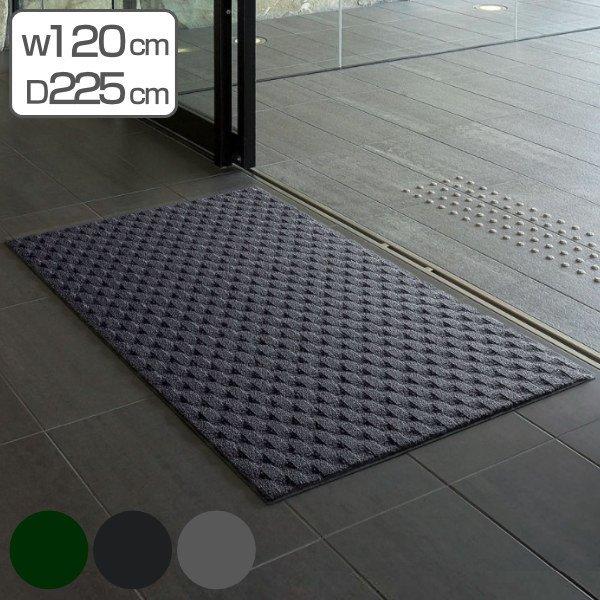 玄関マット　室内用　吸水マット　ダブルウェーブ　120x225cm　グレー