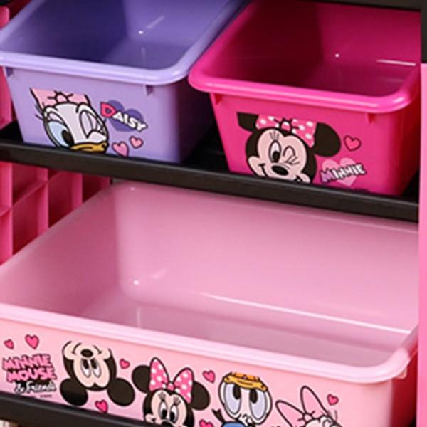 ミニーマウス 木製ラック ピンク 66cm　オーガナイザー　ディズニー Disney（ディズニー） おもちゃ 収納ラック 3段 ミニーマウス トイ