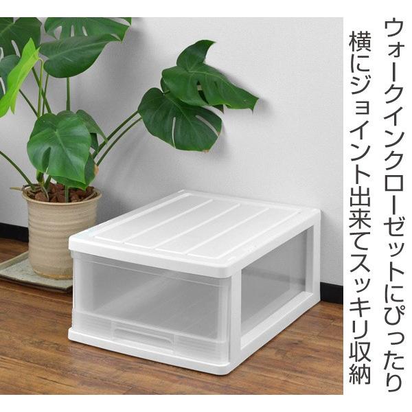 ホワイトプラスチック収納ボックス1個セット 収納ケース クローゼット収納ケース 1段 引き出し 奥行55cm ホワイト