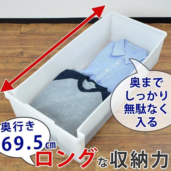 収納ケース 押入れ収納ケース 3段 引き出し キャスター付き 奥行74cm