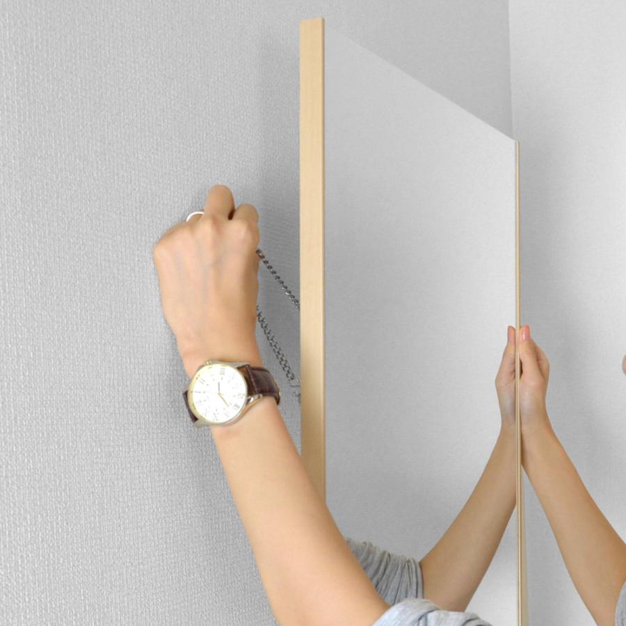 割れない鏡 リフェクスミラー サイズオーダー 2辺フチ付 姿見 幅31