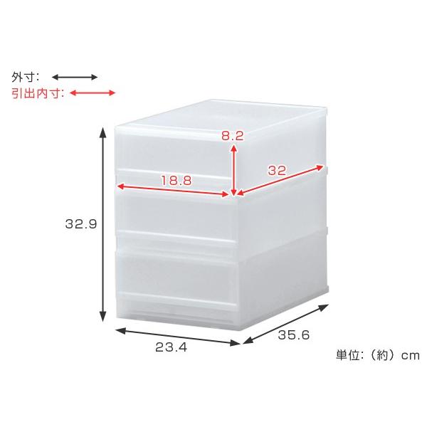 レターケース B5 幅24×奥行36×高さ33cm 3段 収納ケース 写真が入る前面