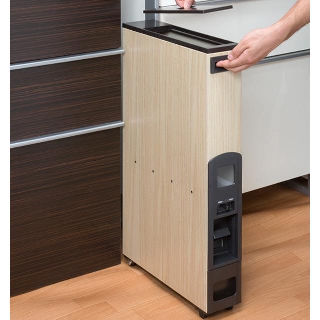 米びつ スリムライスボックス 12kg キャスター付き 無洗米対応 ライト木目 米櫃 ライスボックス ライスストッカー マッキンリー おすすめ インテリアパレットヤフー店 通販 Yahoo ショッピング