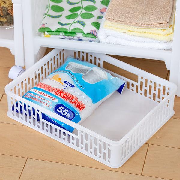 サンコープラスチック バスケット A4サイズ 幅31.7×奥行24.9×高さ7.6cm