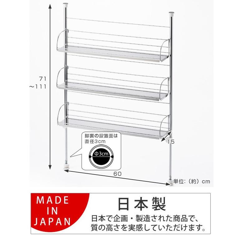 □在庫限り・入荷なし□ スパイスラック キッチン収納 突っ張り式 3段
