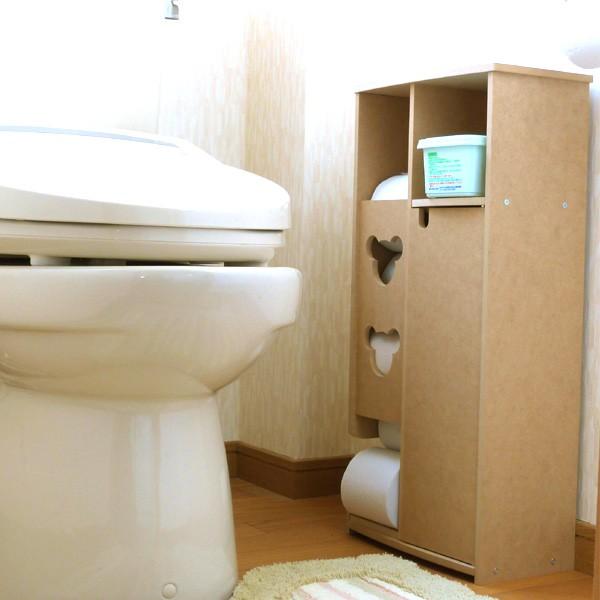 トイレ収納 トイレラック ワイド 扉付き （ トイレットペーパー