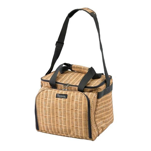 クーラーバッグ 食器付きピクニックバスケット バカンスクーラー Panier 保冷 ファスナー付 保冷バッグ ソフトタイプ 食器セット カトラリーセット おしゃれ