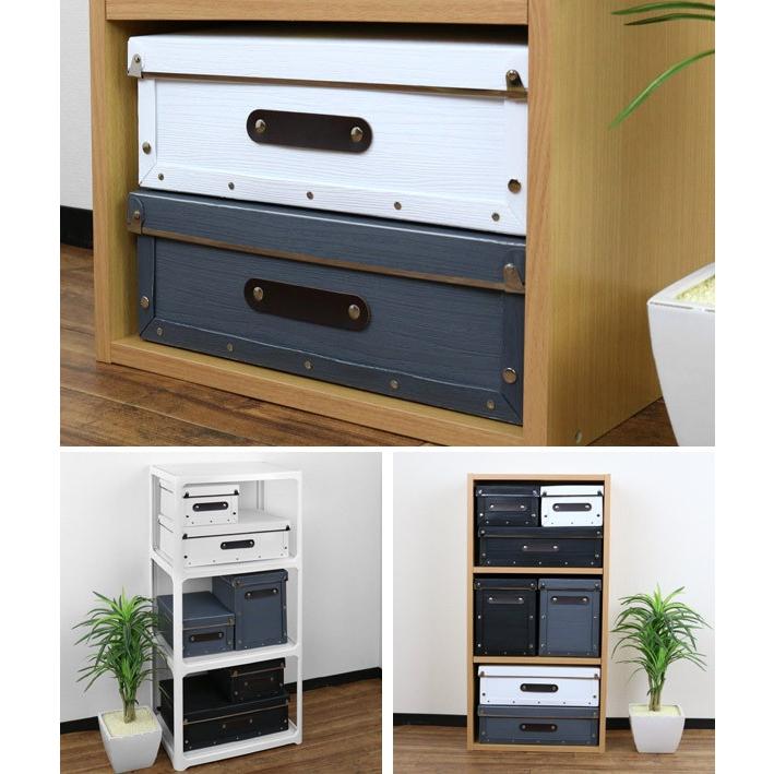 収納ボックス フタ付き 浅型 約 幅38 奥行25 高さ12cm 木目調 アンティークスタイル 収納ケース 収納 カラーボックス インナーボックス インテリアパレットヤフー店 通販 Yahoo ショッピング