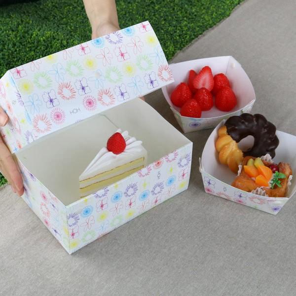 ケーキボックス ケーキ型 フラット 18cm用 フラワー 日本製 （ お菓子