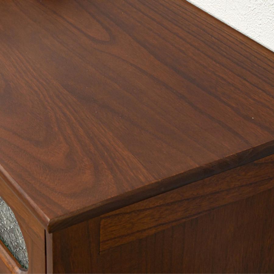 HAGiHARA（萩原） チェスト 3段 ガラス開き戸付 桐製 ビンテージ調 幅