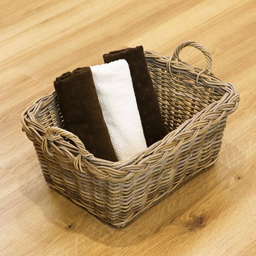 レトロ 籐 ラタン バスケット希少なコボの籠