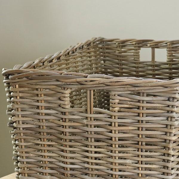 バスケット ラタン 約 幅74 奥行45 高さ40cm コボグレー 持ち手付き 収納 ボックス かご カゴ 籠 収納ケース 大型 インテリアパレットヤフー店 通販 Yahoo ショッピング