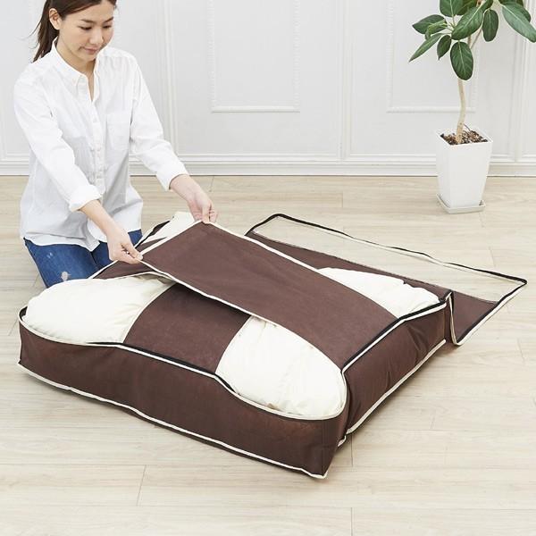 布団収納袋 炭入り消臭羽毛布団収納ケース 羽毛ぶとん すき間収納