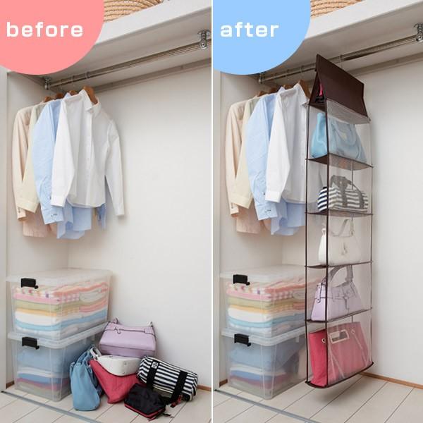 クローゼット収納 パッと見える バッグ収納 ラック5段式 鞄 バッグ収納ラック バッグ かばん カバン 収納 インテリアパレットヤフー店 通販 Yahoo ショッピング