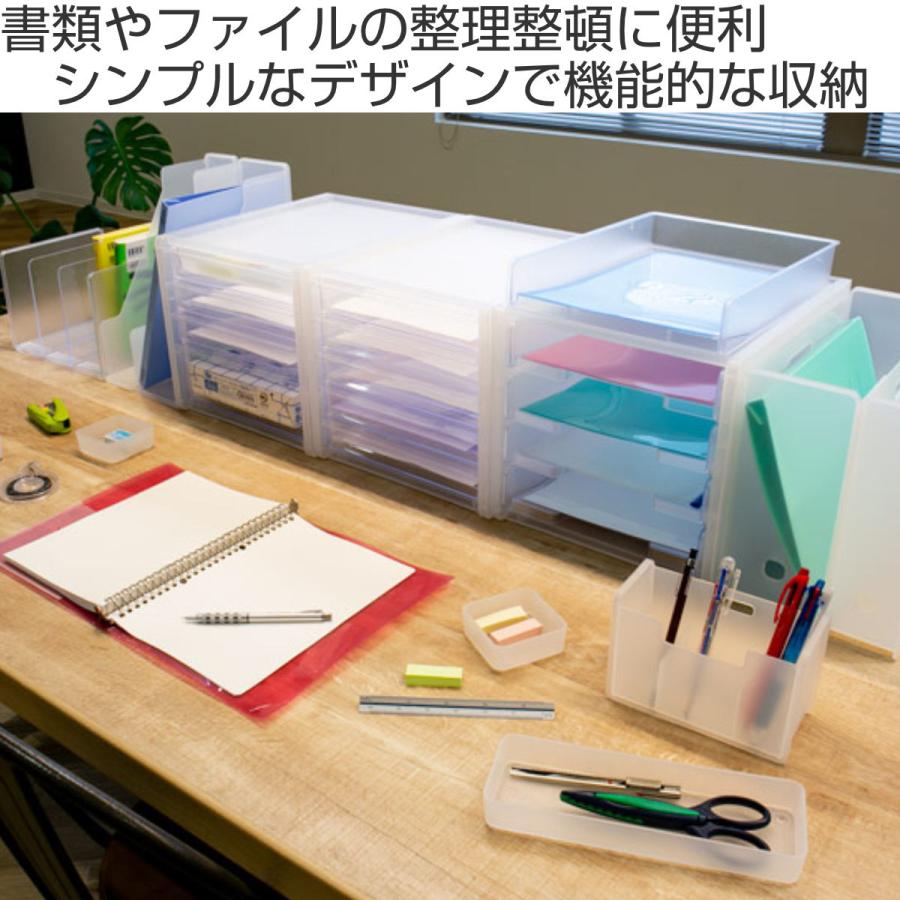 ファイルスタンド A4 書類収納 半透明 squ＋ ナチュラ ソーフィス （ 収納 ファイルケース プラスチック デスク 縦置き 横置き 書類ボックス 日本製 ）｜interior-palette｜02
