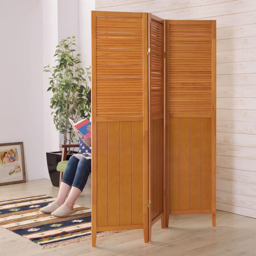 東谷 スクリーン パーテーション 3連 衝立 天然木 ナチュラル