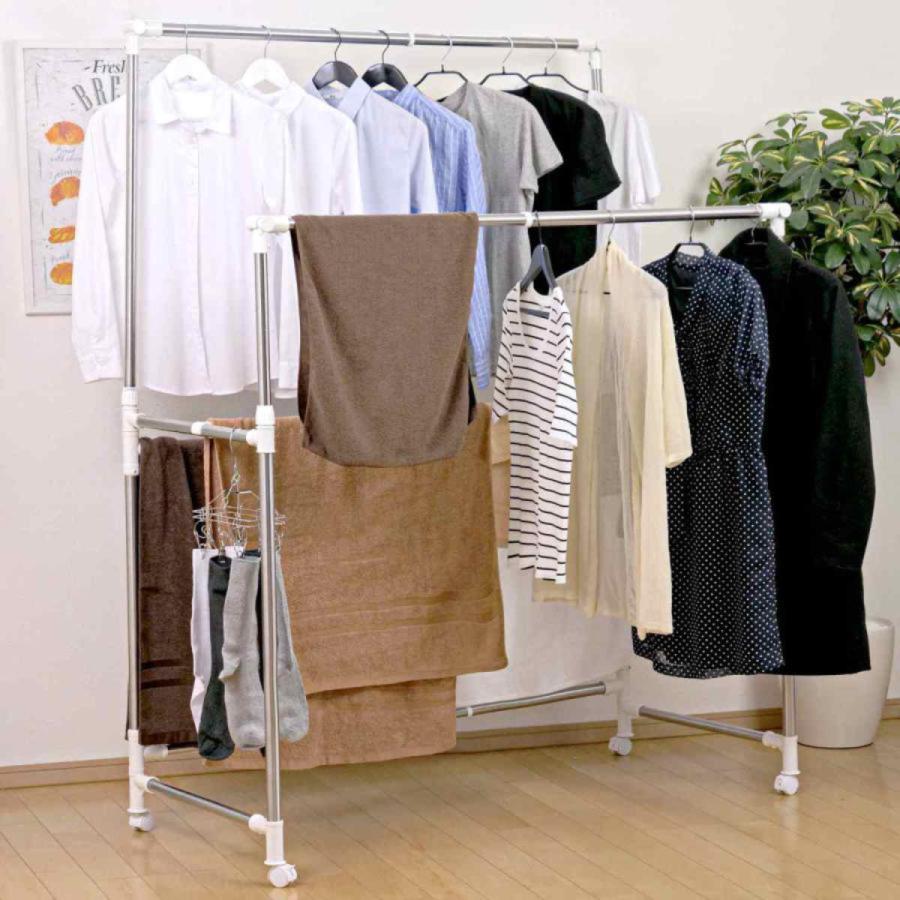 PORISH 物干し 室内 いっぱい干せる伸縮自在多機能物干し （ 折り畳み