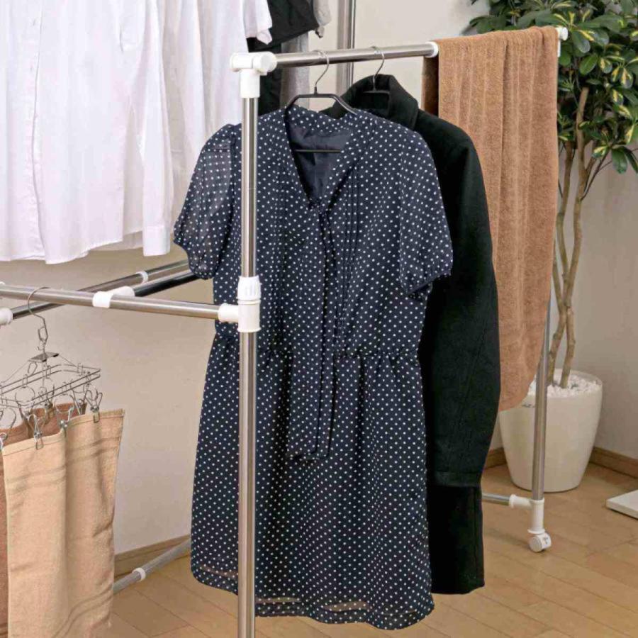 PORISH 物干し 室内 いっぱい干せる伸縮自在多機能物干し （ 折り畳み