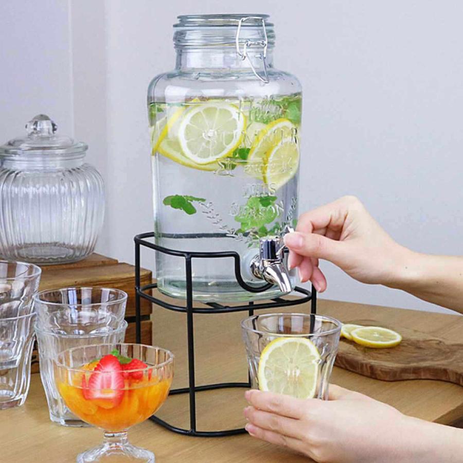 ドリンクサーバー3L スタンド付 ガラス 蛇口付き 2個セット （ 梅酒 