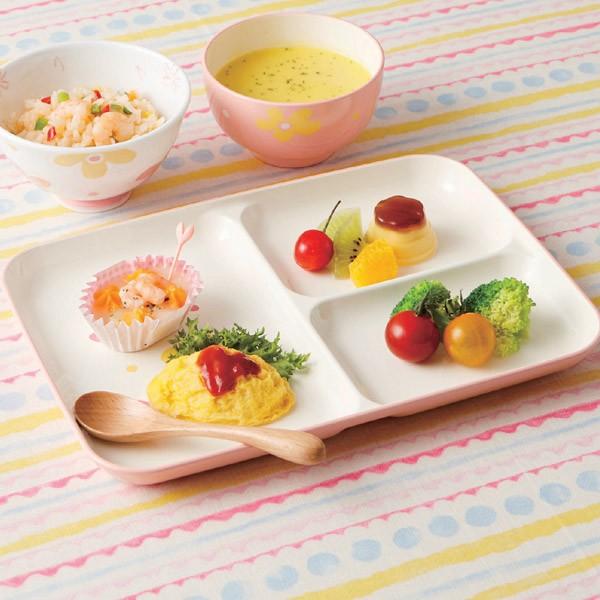ランチプレート 花あそび 26cm 子供用 プラスチック 日本製 （ 花柄