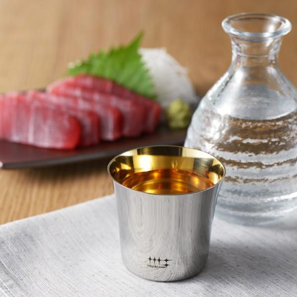 ぐいのみ 杯 100ml 金メッキ仕上げ 磨き屋シンジケート 2個入り 日本製 （ おしゃれ ギフト ステンレス製 ）の画像