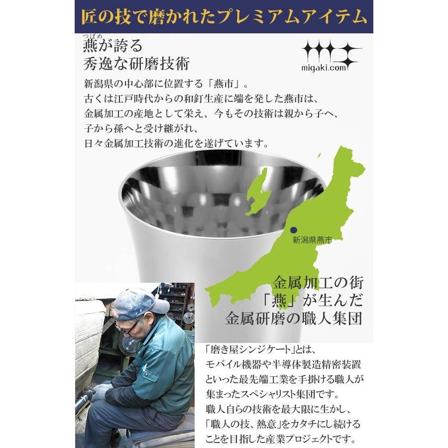 ぐいのみ 杯 100ml 金メッキ仕上げ 磨き屋シンジケート 2個入り 日本製 （ おしゃれ ギフト ステンレス製 ）の画像