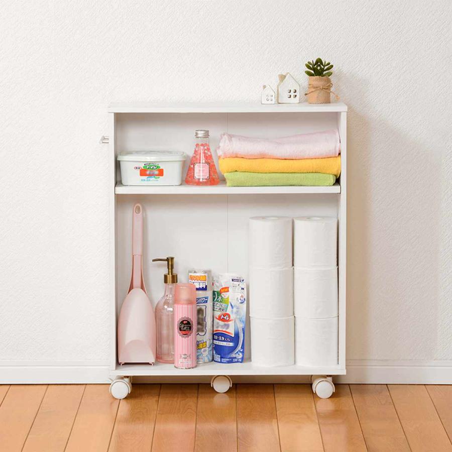 すきま収納ラック 幅16cm キャスター付 可動棚 3段 （ マガジンラック