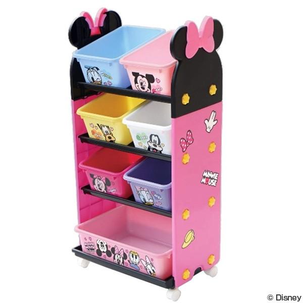 おもちゃ 収納ラック 4段 ミニーマウス トールトイステーション （ 収納 棚 収納ボックス おもちゃ箱 ）
