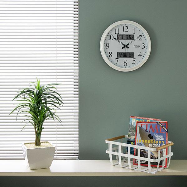 掛け時計 電波時計 ダブルリンク 温湿度表示 （ アナログ 電波 時計