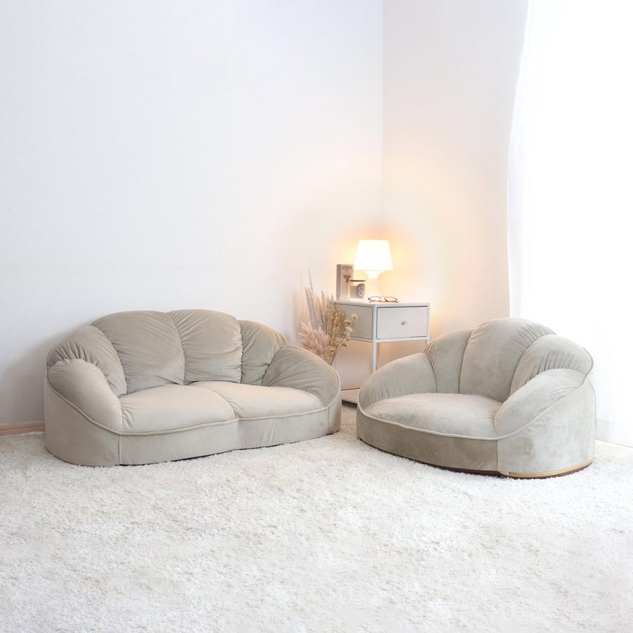 セルタン ローソファー 2人掛け クロワッサン （ ソファ ソファー 二人
