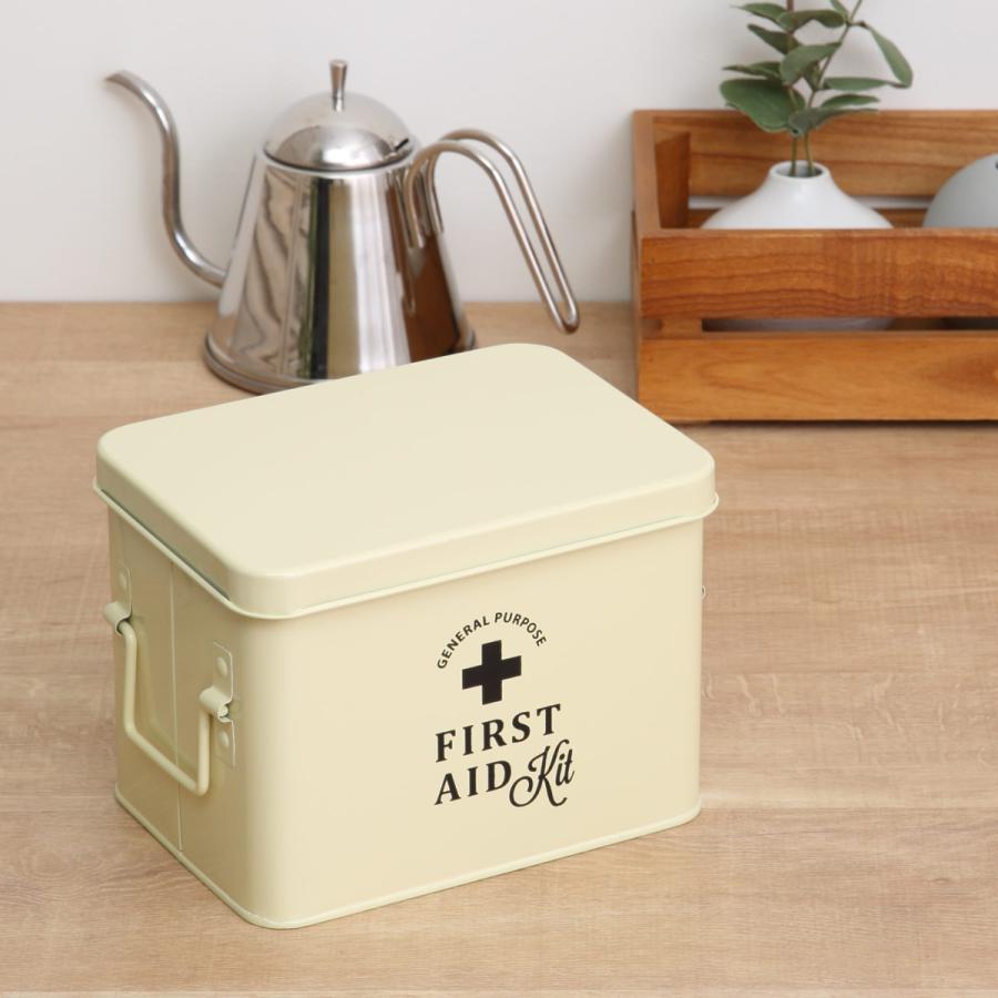 救急箱 ファーストエイドボックス Sサイズ 仕切り付き （ 薬箱 2段 缶