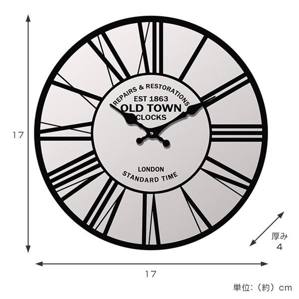 掛け時計 置き時計 卓上ガラス時計 ROUND 17cm Old Town オールド