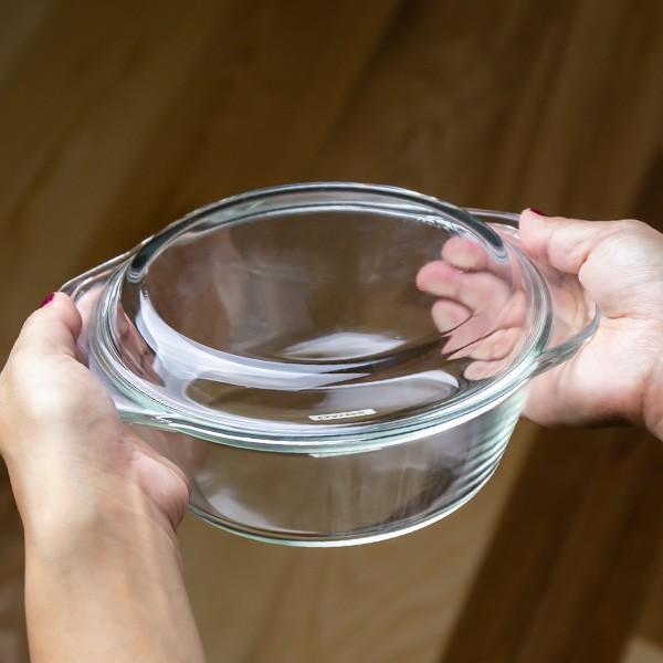 スチームポット ふた付き Pyrex パイレックス 16cm 700ml 丸 耐熱ガラス オーブンウェア （ 食洗機対応 電子レンジ対応 オーブン対応 皿 食器 ディッシュ ）｜interior-palette｜04