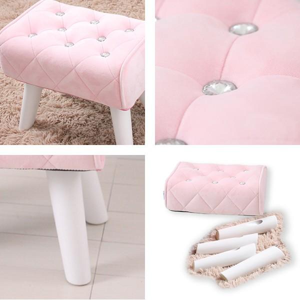 オットマン スツール 姫系 ビジュー付 リルデココ 幅40cm （ ソファ