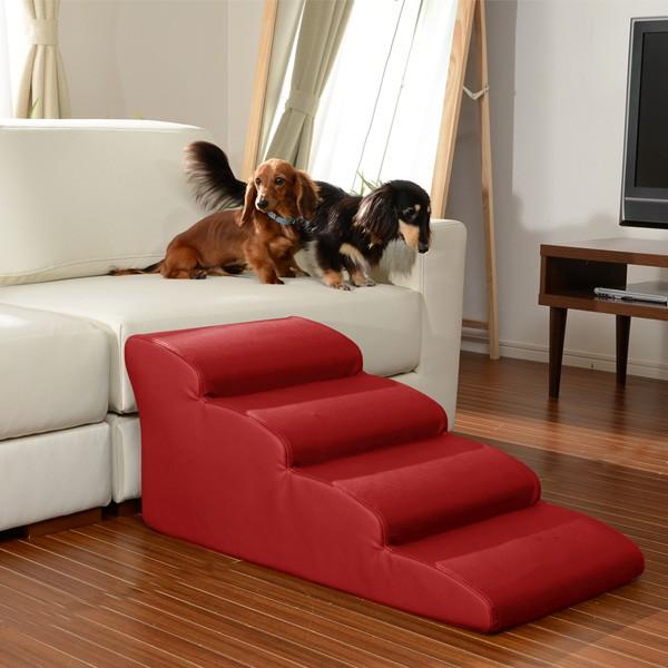 ドッグステップ 4段 小型犬用 階段型ソファ ステップ スロープ 犬用スロープ 階段 ペットステップ ペットスロープ インテリアパレットヤフー店 通販 Yahoo ショッピング