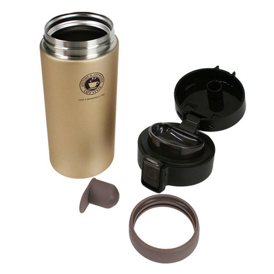 アスベル（ASVEL） 水筒 370ml ステンレス ワンタッチ 真空断熱携帯