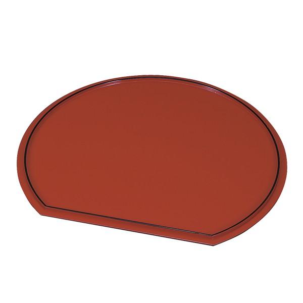 お盆 トレー 半月皿 両面タイプ 黒渕朱 漆器 和菓子 皿 食器 日本製