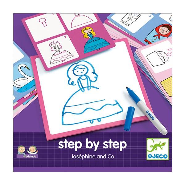 おえかきセット ペン付 ステップバイステップ ジョセフィーヌ ジェコ Djeco ホワイトボード 子供 見本付き お絵かきセット インテリアパレットヤフー店 通販 Yahoo ショッピング