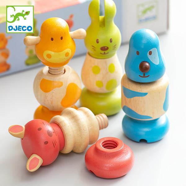 おもちゃ 木製 18ヶ月 ヴィスアニモ ネジ 知育玩具 ジェコ DJECO （ ねじ回し ナット ボルト 幼児 木のおもちゃ ）｜interior-palette
